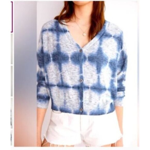 Pillar anthropologie  Womens size  XL Tie-Dye Cardigan Sweater Blue Gray new $11 - Picture 1 of 8